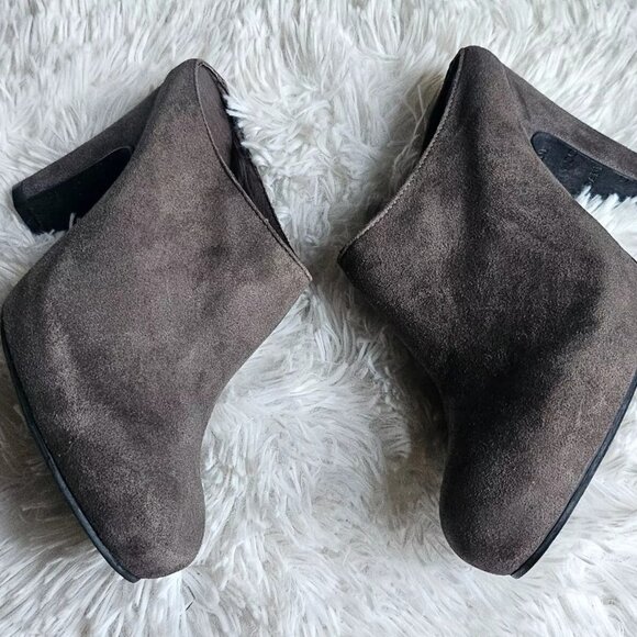 Cordani Calzature Women Mule Shoes Gray Suede Leather Heel Sandal Size 39.5 9US - Picture 5 of 12